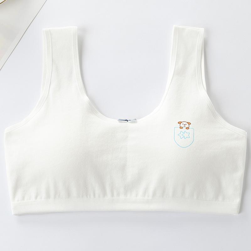 Pure Cotton Training Bra for Girls: Ages 8-16, Anti-Show Design, Ideal for Elementary to Junior High Students