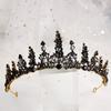 1Pc Bride Retro Black  Crown Queen Tiara Brides Wedding Jewelry