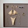 2026 New Sexy Pure Desire Polka Dot Printed Bikini Split Swimsuit European and American Tether Sling Three-point Ins