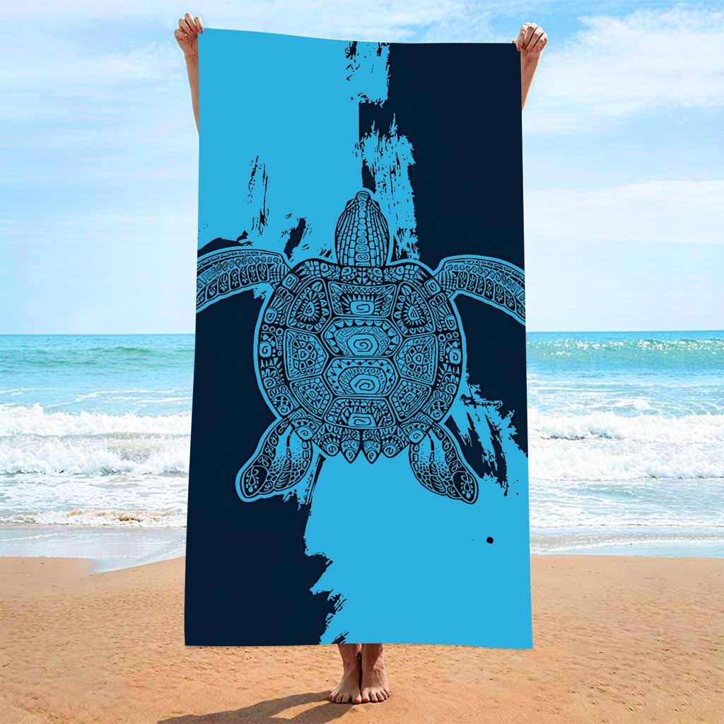 Telo Mare Danger Shark Microfibra Asciugatura Rapida Assorbente per Spiaggia Piscina Sport Palestra Viaggio