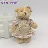 2pcs/lot 11cm Couple Bear Rabbit Plush Toys Stuffed Dolls Floral Cloth Teddy Bear Rabbit Keychain Pendants Gift for Lovers Girls