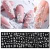 Manicure Charms Flower New Year Design White Snowflakes Christmas 5D Embossed Nail Sticker