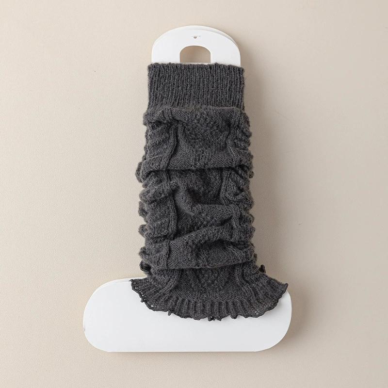 

Осенне-зимние женские гетры однотонные Лолита вязаные длинные чехлы для ног универсальные вязаные крючком манжеты для носков one-size