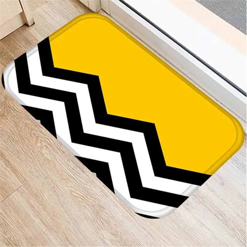 

Yellow Geometry Door Mat 40*60cm Indoor Hallway Balcony Mats Velvet Anti-slip Rug Living Room Bathroom Carpet Home Decor Mats 40x60CM