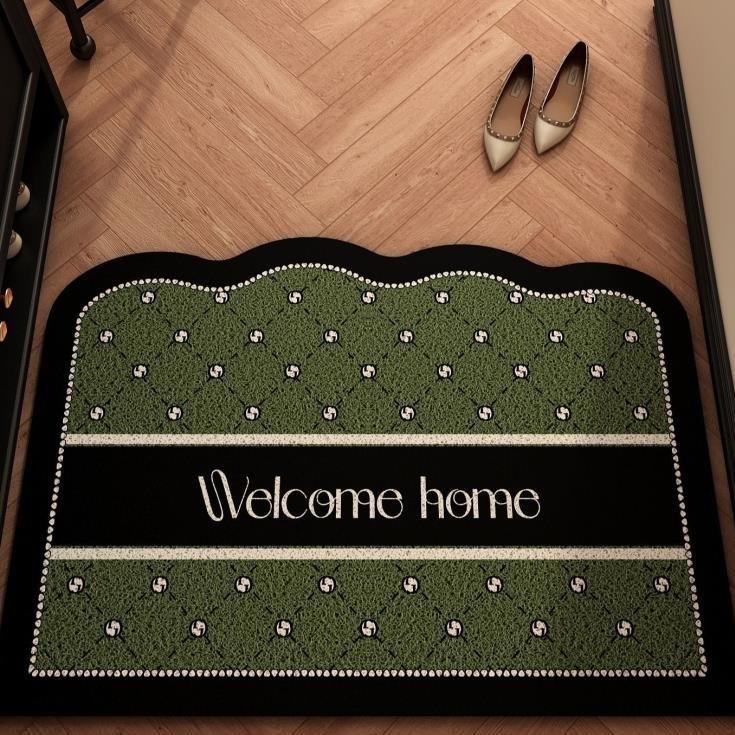 French Entry Door Floor Mat, Dirt-Resistant Leave-In Pvc Silk Ring Floor Mat Can Be Cut, And Foot Pads In Household Shoe Changing Area Can Be