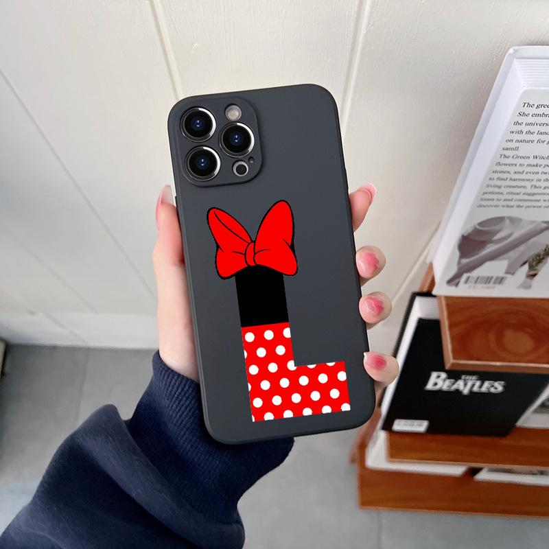 Pink Alphabet Letter Original Square Liquid Silicone Phone Case For iPhone 14 11 12 13 Pro Max Mini X XS XR 7 8 Plus DIY Cover