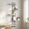 Wall Shelf Concrete Gray 48.5 X 15 X 101 Cm Engineered Wood