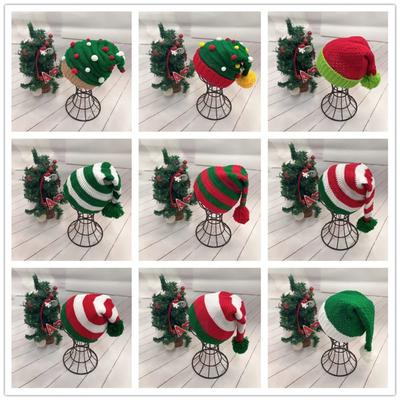 New Creative Knitted Cap Winter Warm Xmas Decoration Colorful Christmas Hat Unisex Simple Style Santa Adult Cap