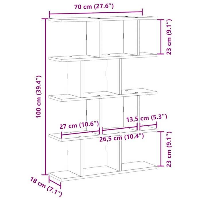 VidaXL Wall Cube Shelf 12 Compartments Sonoma Oak 860015