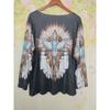 Maglietta da Donna a Manica Lunga Vintage Girocollo