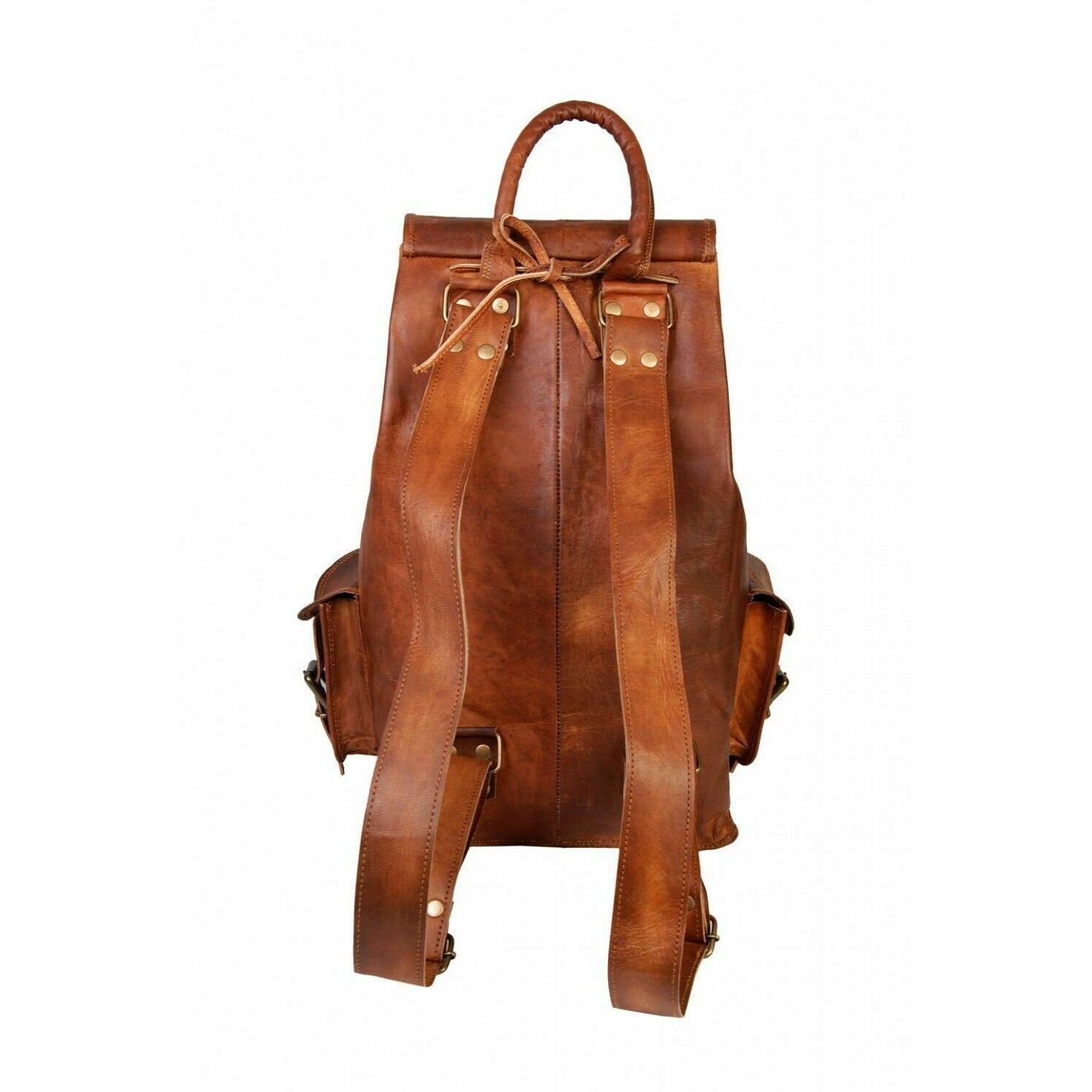 Мужская классическая дорожная сумка New School Bag из натуральной коричневой козьей кожи — фото 4