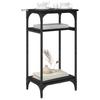 Side Table with Shelf Black Oak Effect 40 X 30 X 75 Cm
