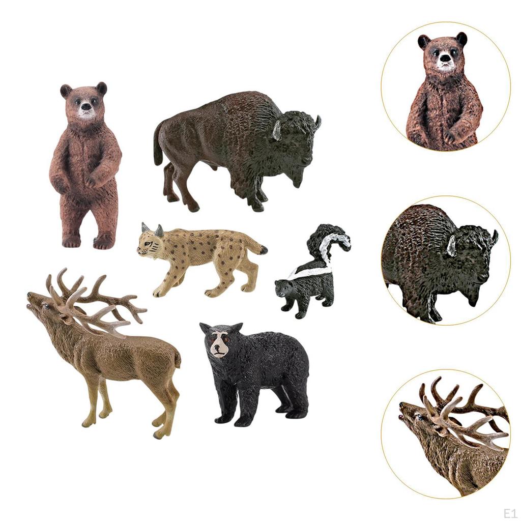 6 Animal Figurines Set for Kids Educational Jungle Wildlife Models