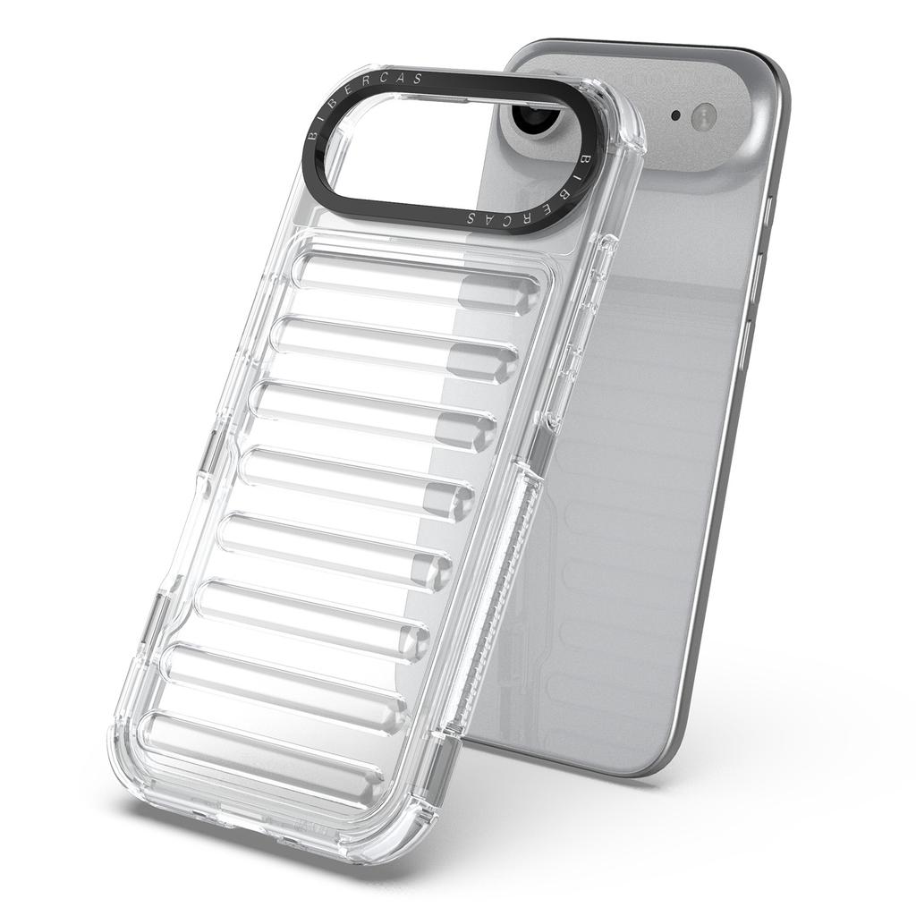 For iPhone 17 Air Case Stripe Design Anti-Slip Detachable TPU+PC Phone Cover