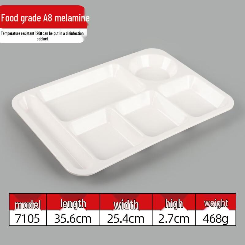 Rectangular Divided Melamine Canteen Tray