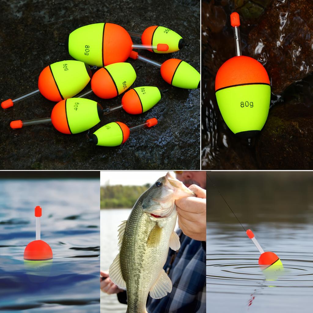 6Pcs/lot EVA Fishing Floats for Sea Fishing Bobber Large Belly Floating for Effective Bobbing Striking Rock Fishing Light Stick 260319