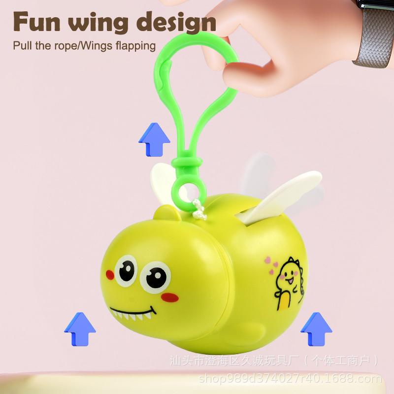 Cartoon Zugseil Schüttelnder Flügel Anhänger Schlüsselanhänger Niedlicher Dicker Panda Tiger Flügel Kordelzug Schlüsselanhänger Rucksack Dekoration Geschenke