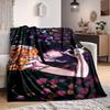 1Pc Floral Fantasy Garden Flannel Blanket, Soft And Comfortable, Casual Warm, Camping Travel, Christmas, Halloween Xmas Gift S1517