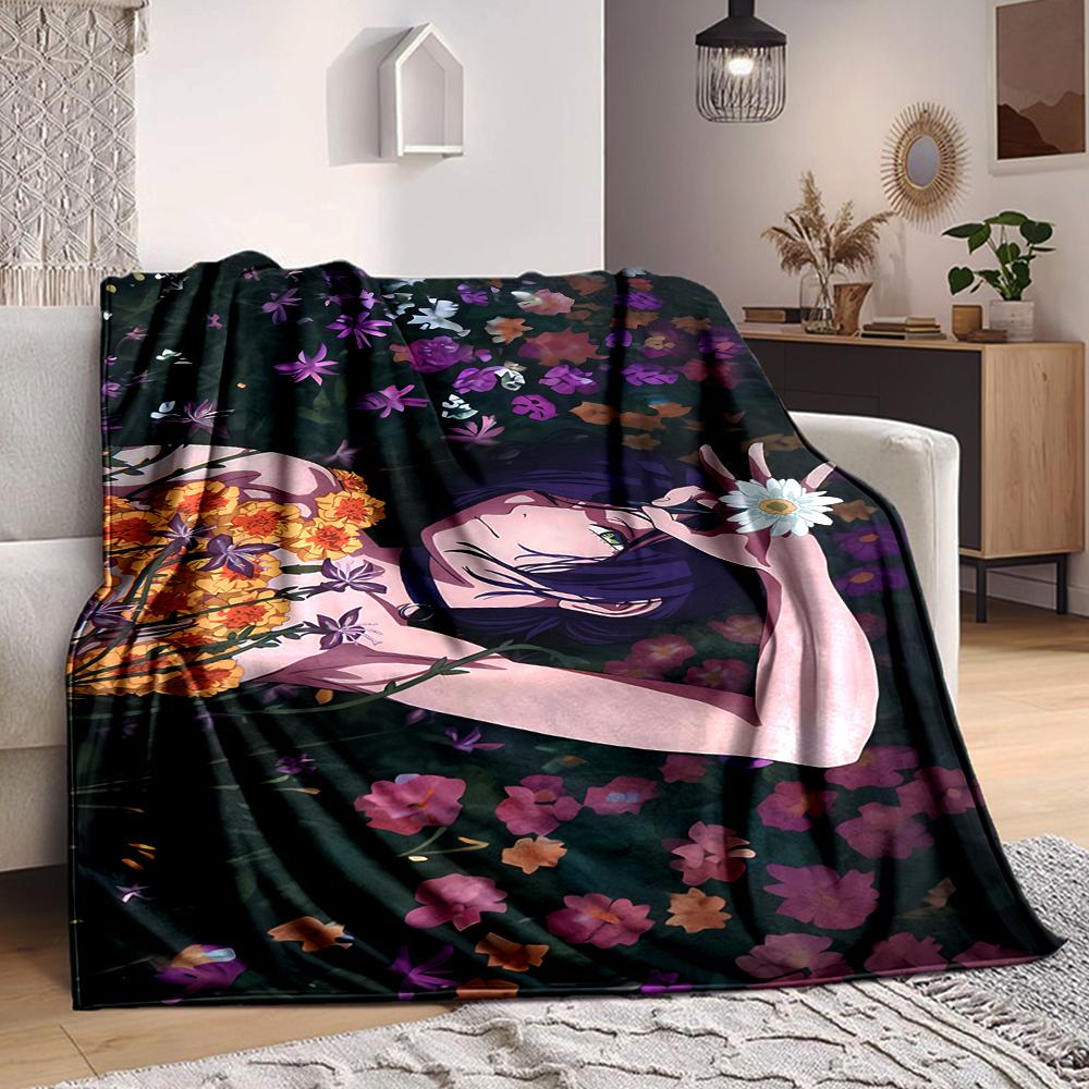 1Pc Floral Fantasy Garden Flannel Blanket, Soft And Comfortable, Casual Warm, Camping Travel, Christmas, Halloween Xmas Gift S1517