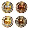 Brooch Pin Retro Golden Horseshoe Design Scratch Resistant Brooch Round Shape Lapel Badge Clothes Accessories