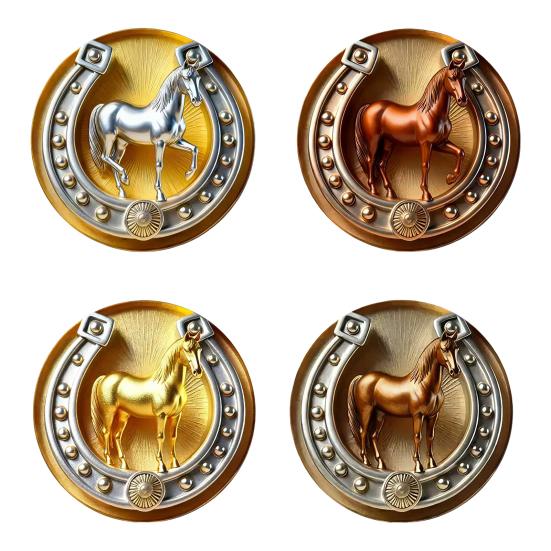 Brooch Pin Retro Golden Horseshoe Design Scratch Resistant Brooch Round Shape Lapel Badge Clothes Accessories