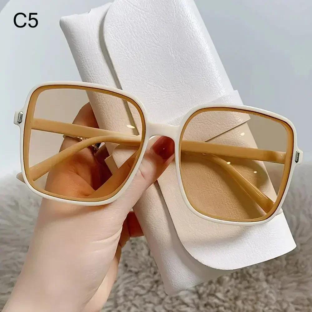 Oversized Square Sun Eyeglasses Men for Women Fashion Gradient Color Sunglasses Woman Vintage Retro Travel Goggle Sunglasses Glasses