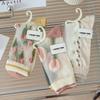 Summer Thin Mesh Stocks for Women Tulip Rose Flower Crystal Glass Silk Socks Korean All-match Light Visible Mid-calf Stocking