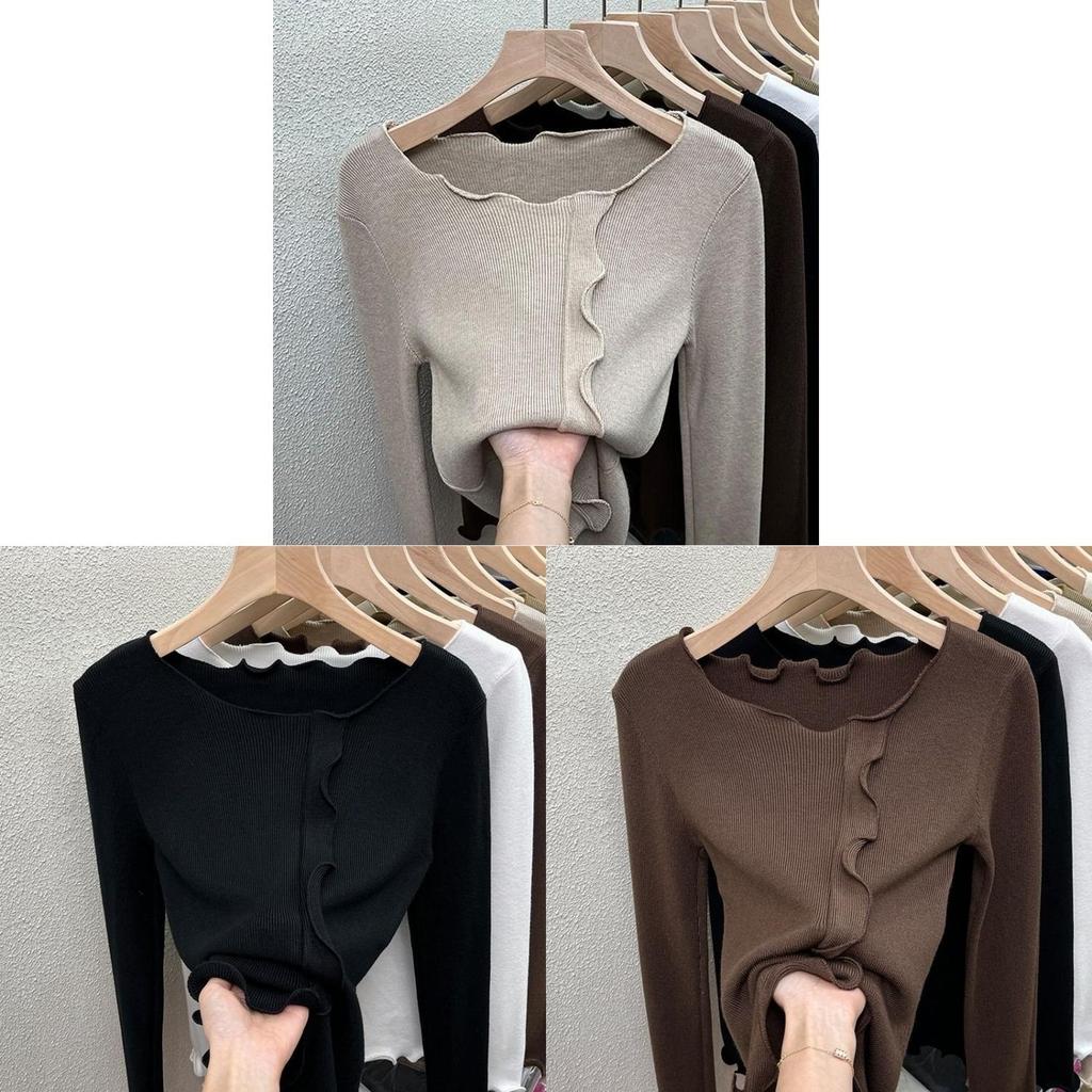 Elegantes Damen-Strickoberteil in einfarbigem Design für Übergrößen im Herbst und Winter