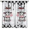 Farmhouse Cow Curtain Funny Animal Butterfly Sunflower Cow Curtains for Western Barn Door Printed Rod Pocket Window Treatments