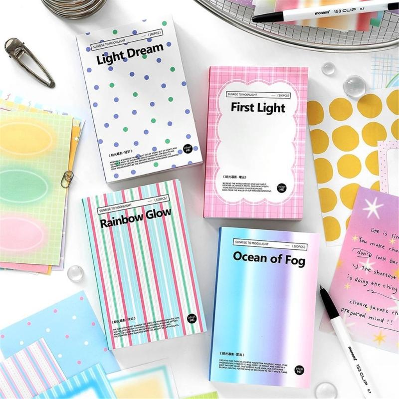 100Sheets Tearable Notepads Note Memo Paper Sheets Scrapbooking Decorative Paper for Daily Reminders and Journaling