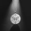 LIKGREAT Lesser Key of King Solomon Occult Sigil 72 Demon Charm Medalion Necklace for Men Women Stainless Steel Magic Talisman