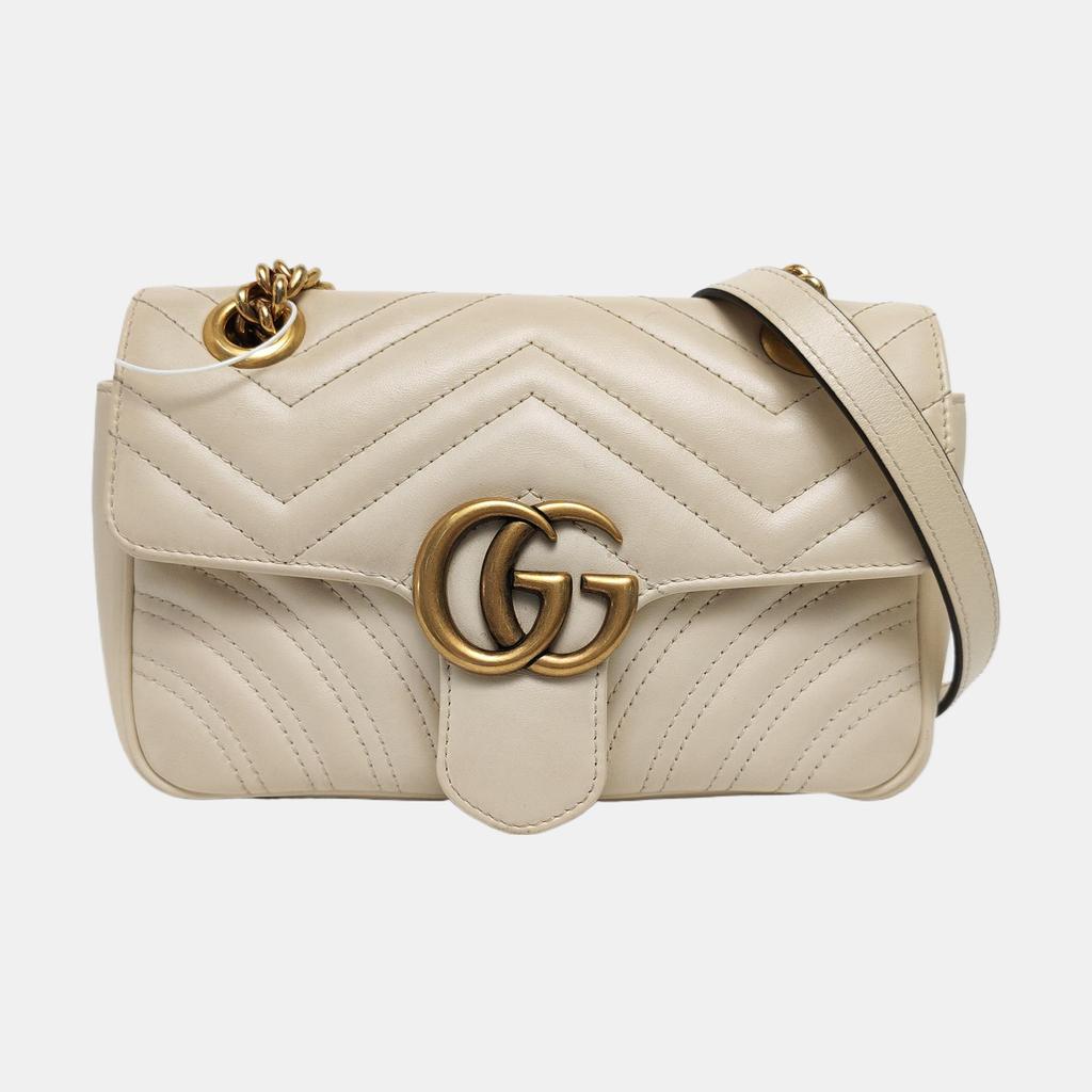 [Pre-Owned] Gucci GG Marmont Matelassé Mini Bag 'White' - Good #AX1QVC