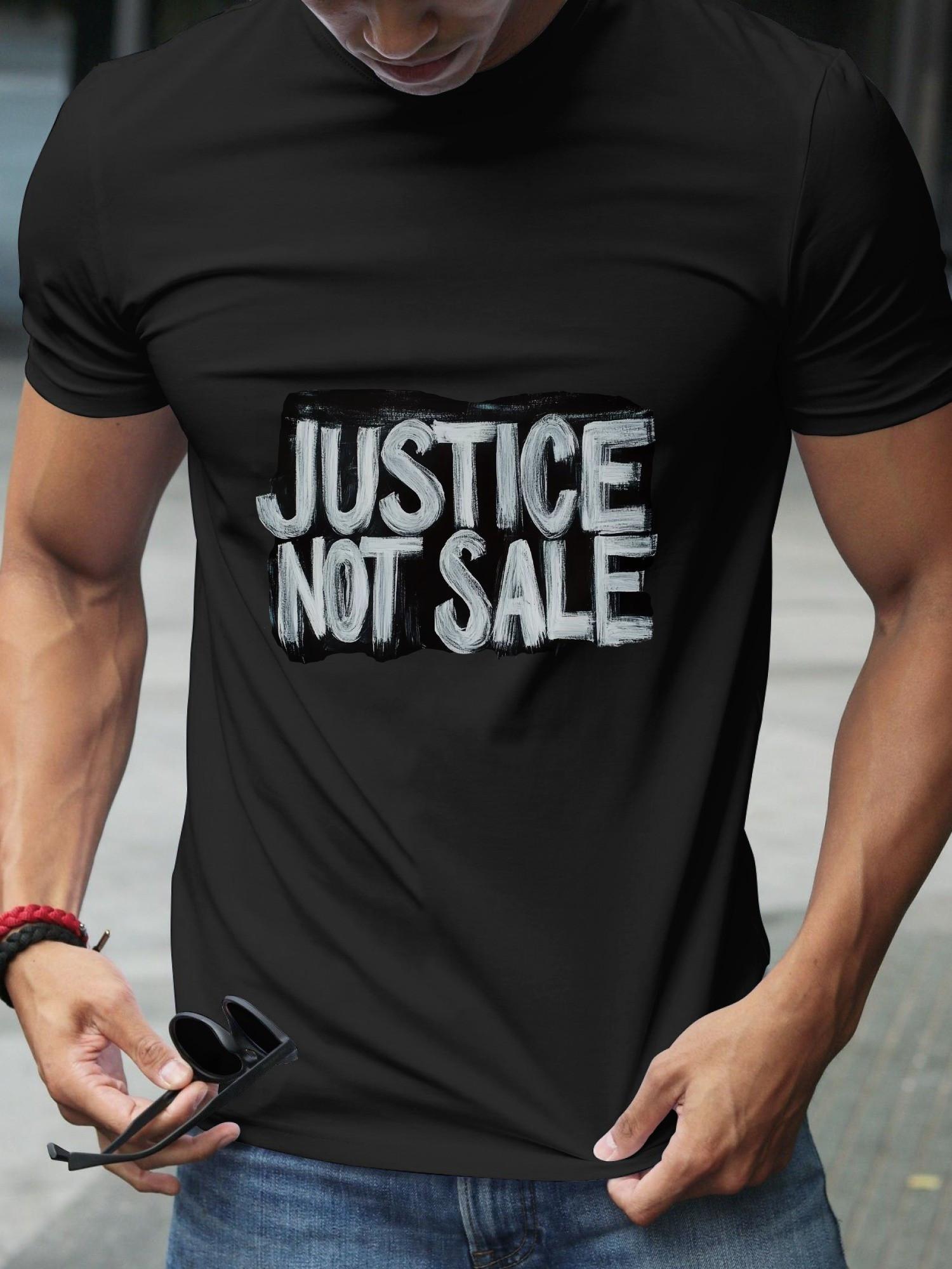 Bold Brushstroke JUSTICE NOT for Graphic T-shirt - 180g Cotton Crew Neck Short Sleeve Tee XXXXL