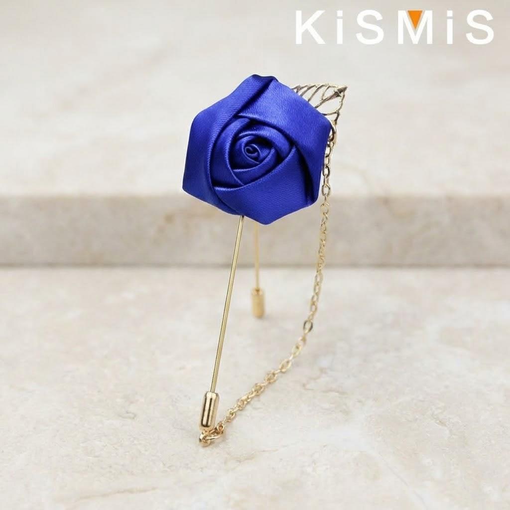 

Men s Suit Rose Flower Brooch Pin Canvas Fabric Ribbon Tie Brooch Fashion Accessories for Men and Women синий