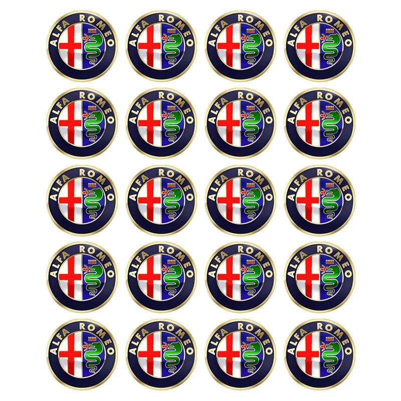 For Alfa Romeo Giulietta GT 159 147 156 Mito Brera Giulia F1 Stelvio Volante 11mm 14mm Aluminium Metal Car Key Emblem Sticker