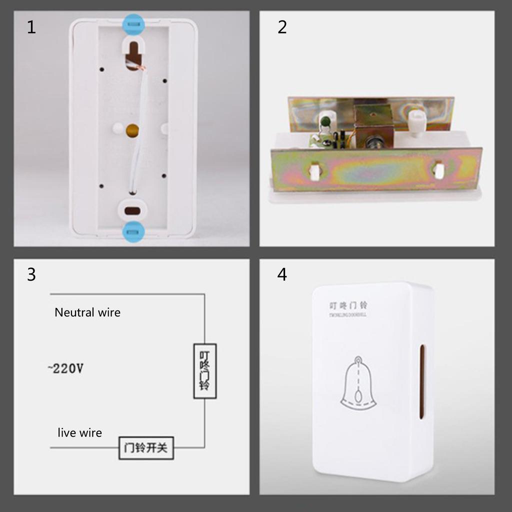 Electric Induction Doorbell 220V Wired Door Bell Chime Surface Mount 2 Wires Mechanical Doorbell Easy To Install