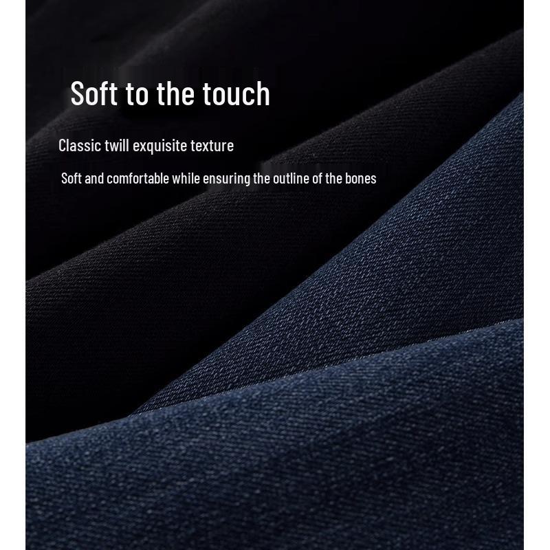 Women's Black High-Waist Slimming Fleece-Lined Jeans: 2025 New Spring Collection