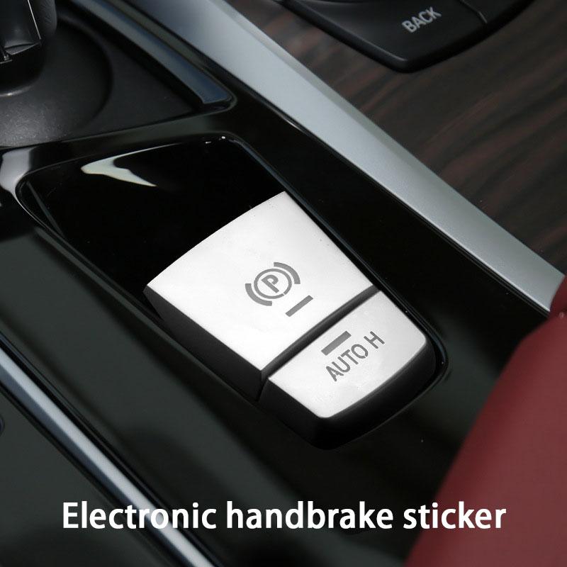 Für BMW 5er G30 F10 G60 Ein-Klick Start-Stopp-Knopf Aufkleber, Handbremsabdeckung, Multimedia Auto-Knopf Aufkleber