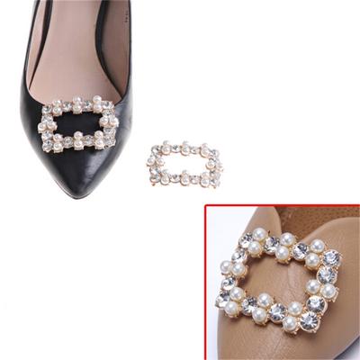 1Pc Schuh Clips Metall Faux Perle Braut Prom Schuhe Schnalle Decor