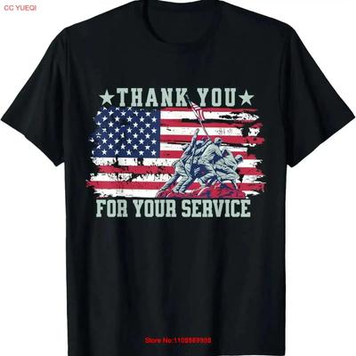 Memorial Day Thank You For Your Service Flag Military T Shirt Vintage Streetwear Breathable Stretched Soft Fashion