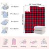 Classic Tartan Plaid Throw Blanket - Bright Red with Black & White Checkered Pattern, Symmetrical Traditional Design, Soft &