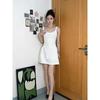Threaded Fabric, Lace Splicing Suspender Dress Women's Summer New Sexy Spice Girl Style Waist and Thin A-word Skirt