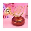 French Horn Music Box Klassische Aufzieh-Twirling Music Box Rotierende Basis Messing-Blasinstrument Miniatur-Artware-Geschenk