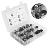 47pcs Cable Clamps Set R Shape 304 Stainless Steel and Rubber Cushion Assortment Kit