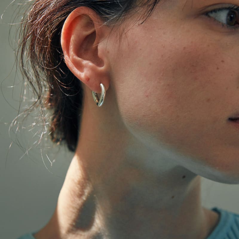 verte [925 silver] Deux.silver.220 / vague earring (silver)