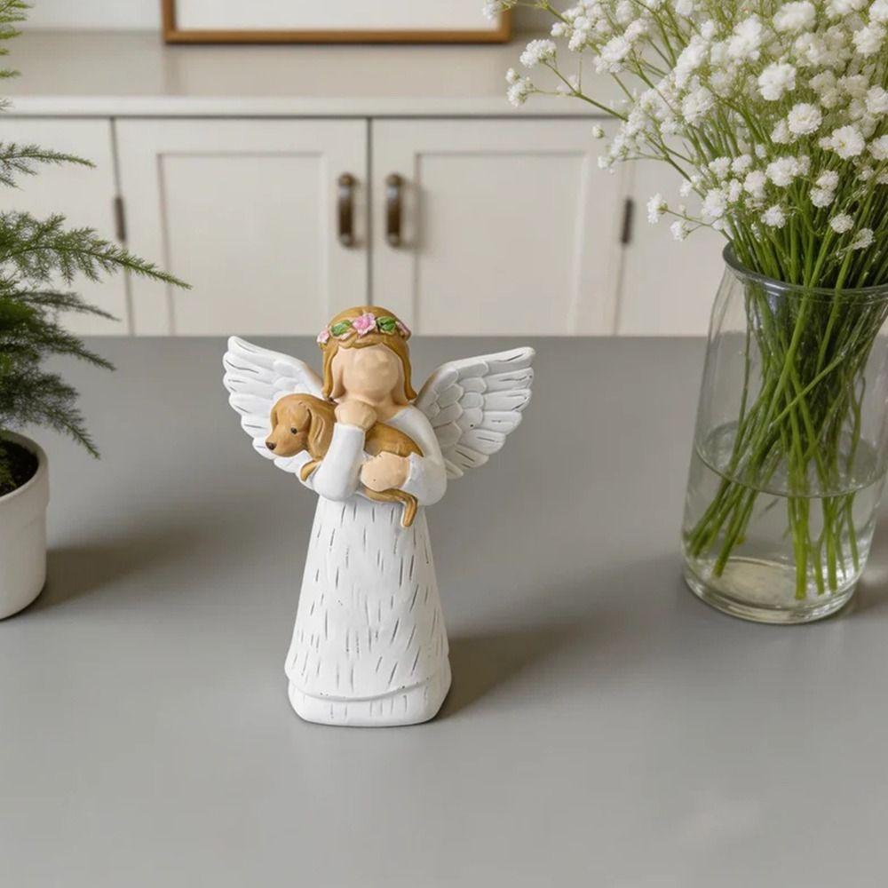 Love and Serenity Angel Ornament Resin Guardian Angel Figurine  for Valentine's Day Mother's Day