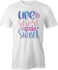 LIFE IS SHORT TShirt Tee Short-Sleeved Cotton CLOTHING QUOTE S1WCA122