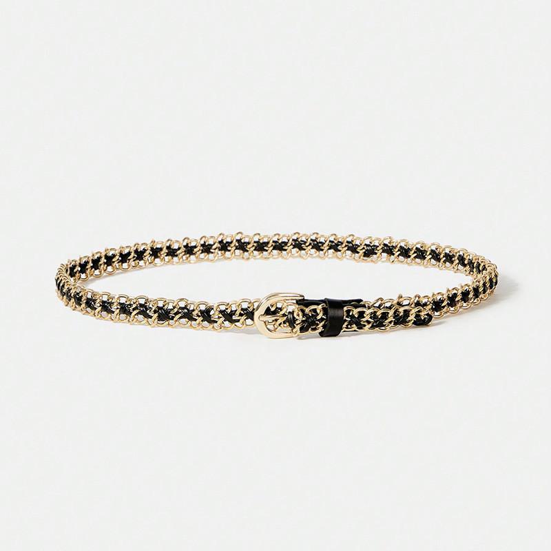 Elegant Waist Women Chain Fashion Accessory With Chain Link And Weaving Metal
