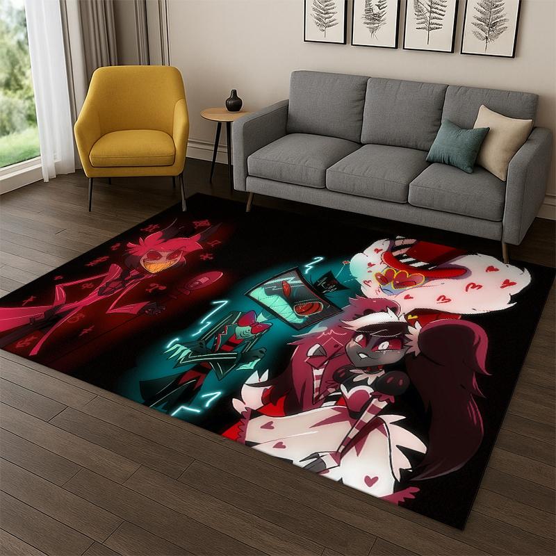 Tappeto Cartoon H-Hazbin Hotel Charlie per Camera da Letto Soggiorno Divano Sala Giochi Zerbino Decorazioni per la Casa, Tappeto Area Giochi Bambini Antiscivolo