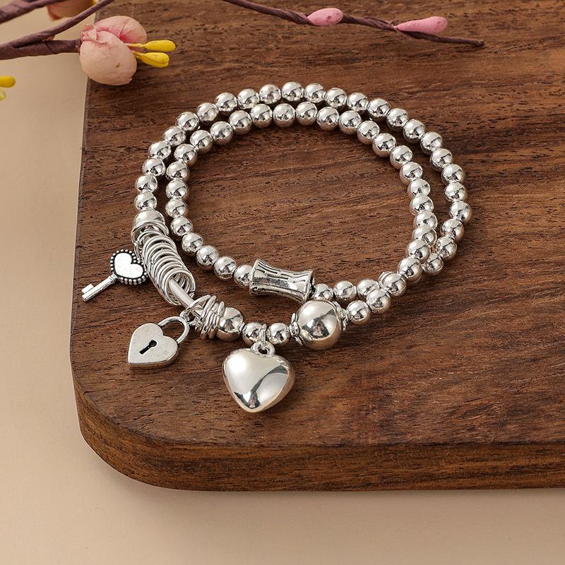 New Silver-Plated Bracelet For Women, Circle Twice And Immediately Have Money Bracelets, Lucky Cat Elephant Pendant Kuaishou Supply